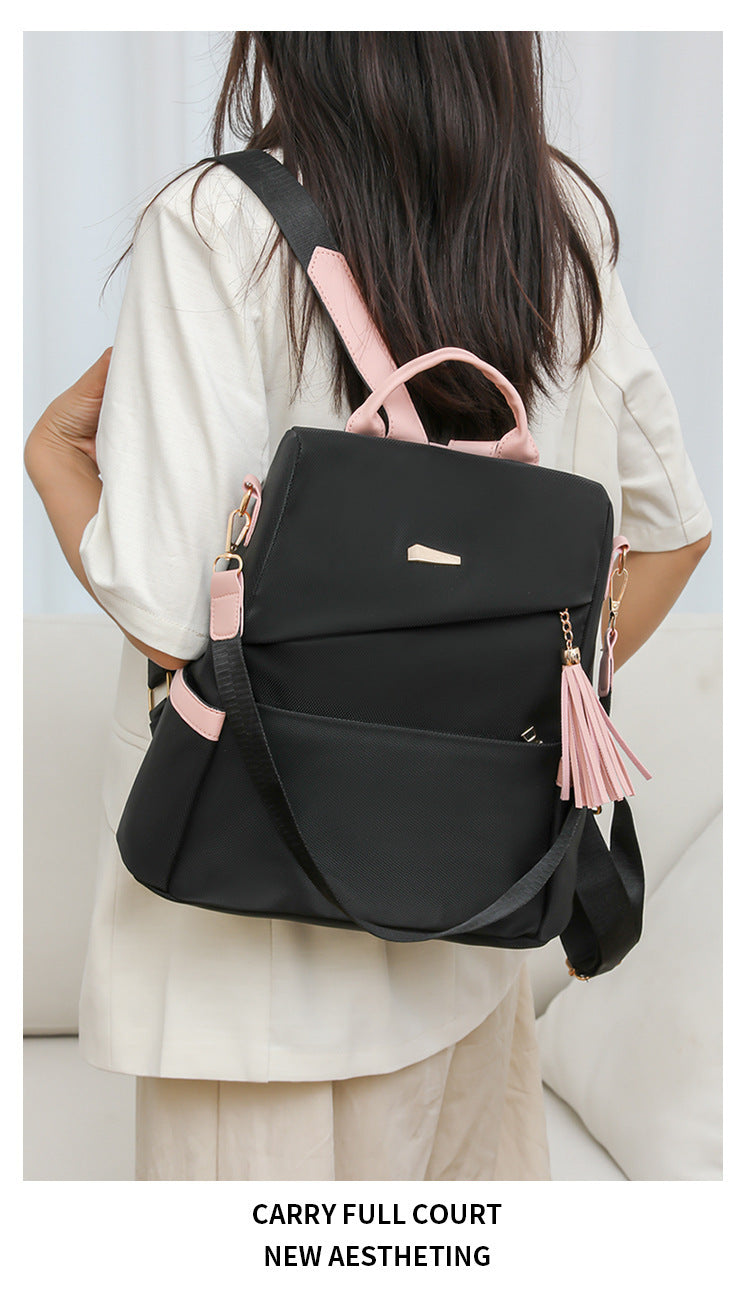 Oxford Cloth Stitching Women'S Backpack