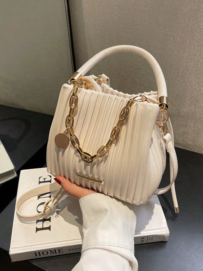 Handbag Pleated Bag Women  Fashion Chain Niche Bucket Bag