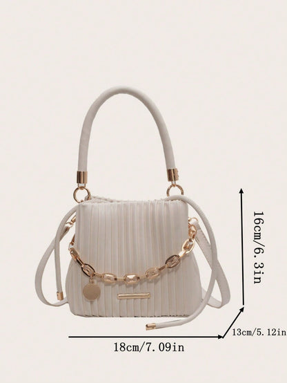 Handbag Pleated Bag Women  Fashion Chain Niche Bucket Bag