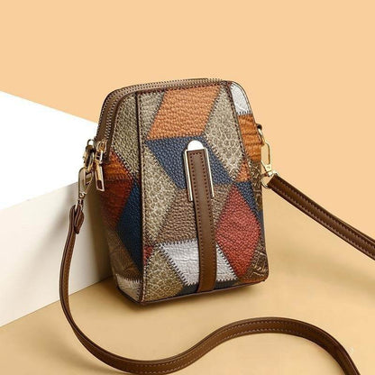 Fashion Soft Leather Stitching Shoulder Bag - PANGO