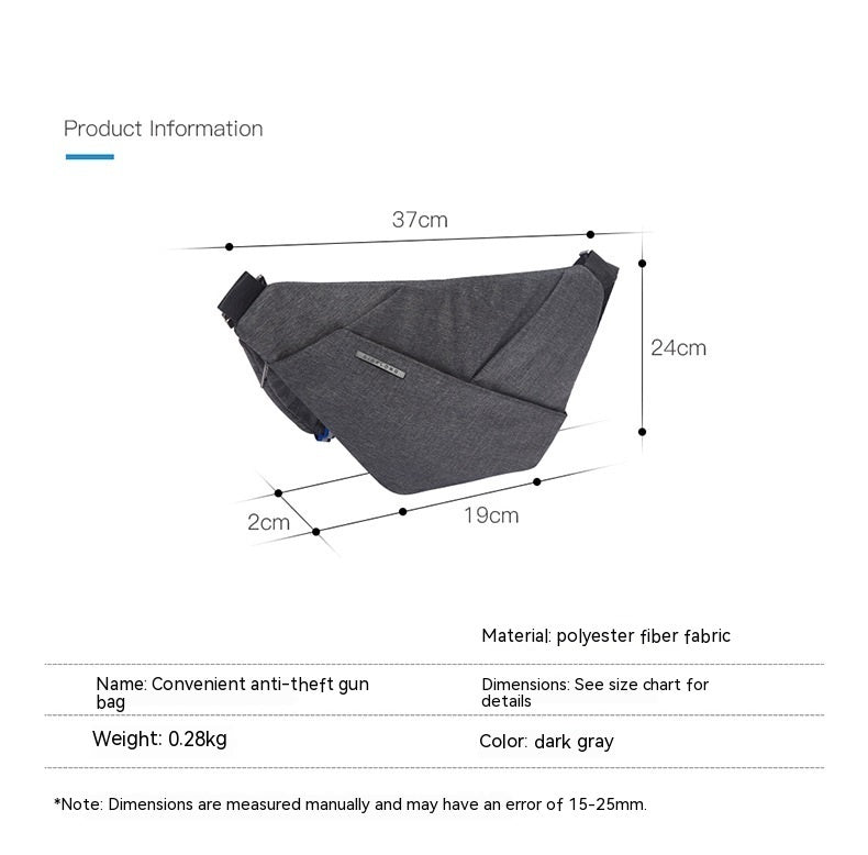 Digital Storage Canvas Chest Bag