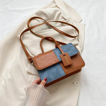 Popular Fashion Stitching Texture Portable Shoulder Messenger Bag - PANGO