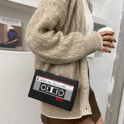 Women's Bag Creative Tape Chain Crossbody Box Bag - PANGO